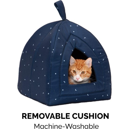 Furhaven Small Cat Bed Polycanvas Print Décor Foldable Pet Tent, Washable, Grey Terazzo, Small Furhaven Small Cat Bed Polycanvas Print Décor Foldable Pet Tent, Washable, Grey Terazzo, Small