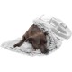 Furhaven Small Cat Bed Polycanvas Print Décor Foldable Pet Tent, Washable, Grey Terazzo, Small