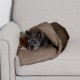 Furhaven Small Cat Bed Polycanvas Print Décor Foldable Pet Tent, Washable, Grey Terazzo, Small