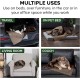 Furhaven Small Cat Bed Polycanvas Print Décor Foldable Pet Tent, Washable, Grey Terazzo, Small