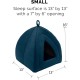 Furhaven Small Cat Bed Polycanvas Print Décor Foldable Pet Tent, Washable, Grey Terazzo, Small