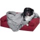 Furhaven Small Cat Bed Polycanvas Print Décor Foldable Pet Tent, Washable, Grey Terazzo, Small