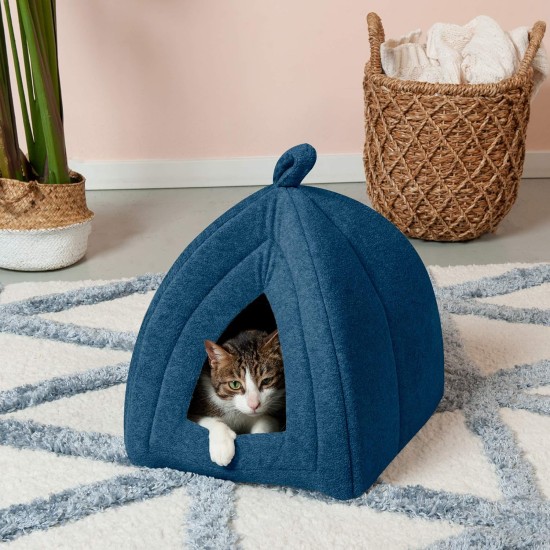 Furhaven Small Cat Bed Polycanvas Print Décor Foldable Pet Tent, Washable, Grey Terazzo, Small Furhaven Small Cat Bed Polycanvas Print Décor Foldable Pet Tent, Washable, Grey Terazzo, Small