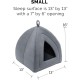 Furhaven Small Cat Bed Polycanvas Print Décor Foldable Pet Tent, Washable, Grey Terazzo, Small