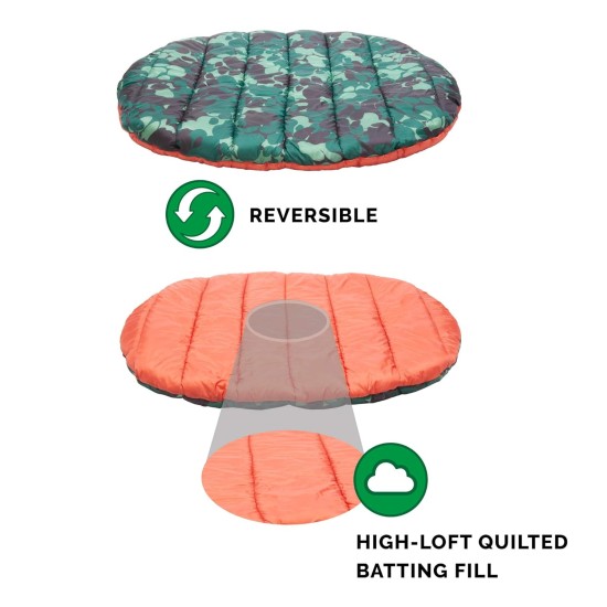 Furhaven Small Dog Bed Trail Pup Travel Pillow Mat w/Stuff Sack, Washable, Flame Red/True Blue, Small Furhaven Small Dog Bed Trail Pup Travel Pillow Mat w/Stuff Sack, Washable, Flame Red/True Blue, Small