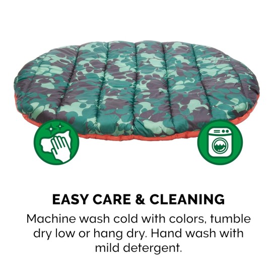 Furhaven Small Dog Bed Trail Pup Travel Pillow Mat w/Stuff Sack, Washable, Flame Red/True Blue, Small Furhaven Small Dog Bed Trail Pup Travel Pillow Mat w/Stuff Sack, Washable, Flame Red/True Blue, Small