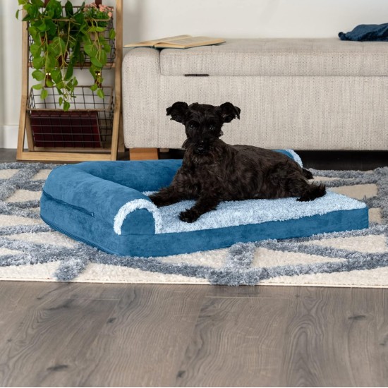 Furhaven Small Dog Bed Trail Pup Travel Pillow Mat w/Stuff Sack, Washable, Flame Red/True Blue, Small Furhaven Small Dog Bed Trail Pup Travel Pillow Mat w/Stuff Sack, Washable, Flame Red/True Blue, Small