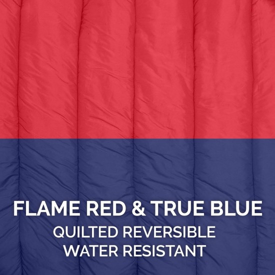 Furhaven Small Dog Bed Trail Pup Travel Pillow Mat w/Stuff Sack, Washable, Flame Red/True Blue, Small Furhaven Small Dog Bed Trail Pup Travel Pillow Mat w/Stuff Sack, Washable, Flame Red/True Blue, Small