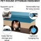 Furhaven Small Pet House Collapsible Ottoman Foot Tool Condo Pet Bed - Hygge Stripe (Grey/Cream), Small Furhaven Small Pet House Collapsible Ottoman Foot Tool Condo Pet Bed - Hygge Stripe (Grey/Cream), Small