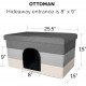 Furhaven Small Pet House Collapsible Ottoman Foot Tool Condo Pet Bed - Hygge Stripe (Grey/Cream), Small Furhaven Small Pet House Collapsible Ottoman Foot Tool Condo Pet Bed - Hygge Stripe (Grey/Cream), Small