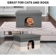 Furhaven Small Pet House Collapsible Ottoman Foot Tool Condo Pet Bed - Hygge Stripe (Grey/Cream), Small Furhaven Small Pet House Collapsible Ottoman Foot Tool Condo Pet Bed - Hygge Stripe (Grey/Cream), Small