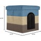 Furhaven Small Pet House Collapsible Ottoman Foot Tool Condo Pet Bed - Hygge Stripe (Grey/Cream), Small Furhaven Small Pet House Collapsible Ottoman Foot Tool Condo Pet Bed - Hygge Stripe (Grey/Cream), Small