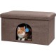 Furhaven Small Pet House Collapsible Ottoman Foot Tool Condo Pet Bed - Hygge Stripe (Grey/Cream), Small Furhaven Small Pet House Collapsible Ottoman Foot Tool Condo Pet Bed - Hygge Stripe (Grey/Cream), Small