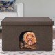 Furhaven Small Pet House Collapsible Ottoman Foot Tool Condo Pet Bed - Hygge Stripe (Grey/Cream), Small Furhaven Small Pet House Collapsible Ottoman Foot Tool Condo Pet Bed - Hygge Stripe (Grey/Cream), Small