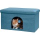 Furhaven Small Pet House Collapsible Ottoman Foot Tool Condo Pet Bed - Hygge Stripe (Grey/Cream), Small Furhaven Small Pet House Collapsible Ottoman Foot Tool Condo Pet Bed - Hygge Stripe (Grey/Cream), Small