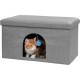 Furhaven Small Pet House Collapsible Ottoman Foot Tool Condo Pet Bed - Hygge Stripe (Grey/Cream), Small Furhaven Small Pet House Collapsible Ottoman Foot Tool Condo Pet Bed - Hygge Stripe (Grey/Cream), Small