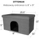 Furhaven Small Pet House Collapsible Ottoman Foot Tool Condo Pet Bed - Hygge Stripe (Grey/Cream), Small Furhaven Small Pet House Collapsible Ottoman Foot Tool Condo Pet Bed - Hygge Stripe (Grey/Cream), Small