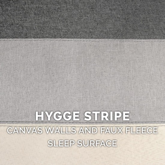 Furhaven Small Pet House Collapsible Ottoman Foot Tool Condo Pet Bed - Hygge Stripe (Grey/Cream), Small Furhaven Small Pet House Collapsible Ottoman Foot Tool Condo Pet Bed - Hygge Stripe (Grey/Cream), Small