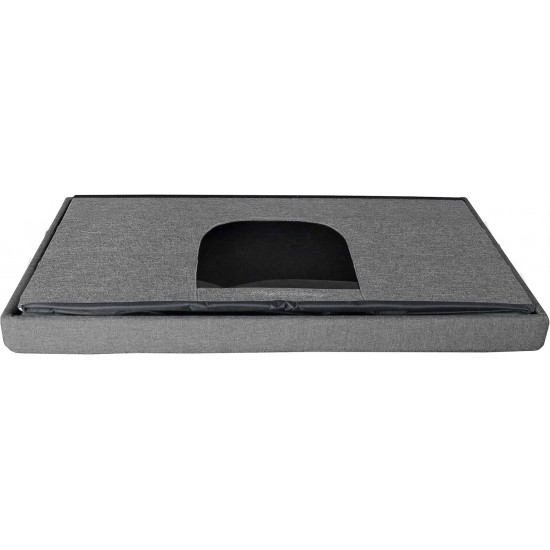 Furhaven Small Pet House Collapsible Ottoman Foot Tool Condo Pet Bed - Hygge Stripe (Grey/Cream), Small Furhaven Small Pet House Collapsible Ottoman Foot Tool Condo Pet Bed - Hygge Stripe (Grey/Cream), Small
