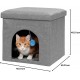 Furhaven Small Pet House Collapsible Ottoman Foot Tool Condo Pet Bed - Hygge Stripe (Grey/Cream), Small Furhaven Small Pet House Collapsible Ottoman Foot Tool Condo Pet Bed - Hygge Stripe (Grey/Cream), Small