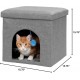 Furhaven Small Pet House Collapsible Ottoman Foot Tool Condo Pet Bed - Hygge Stripe (Grey/Cream), Small Furhaven Small Pet House Collapsible Ottoman Foot Tool Condo Pet Bed - Hygge Stripe (Grey/Cream), Small
