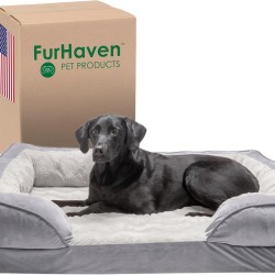 Furhaven XL Orthopedic Dog Bed Perfect Comfort Plush & Velvet Waves Sofa-Style w/Removable Washable Cover - Granite Grey, Jumbo (X-Large) Furhaven XL Orthopedic Dog Bed Perfect Comfort Plush & Velvet Waves Sofa-Style w/Removable Washable Cover - Granite Grey, Jumbo (X-Large)