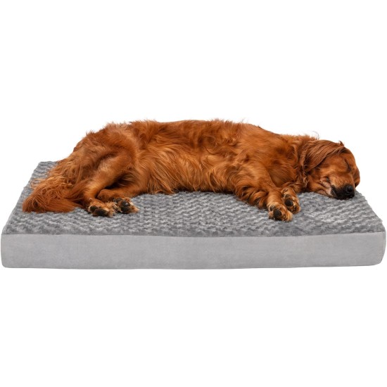Furhaven XXL Orthopedic Dog Bed Ultra Plush Faux Fur & Suede Mattress w/ Removable Washable Cover - Grey, Jumbo Plus (XX-Large) Furhaven XXL Orthopedic Dog Bed Ultra Plush Faux Fur & Suede Mattress w/ Removable Washable Cover - Grey, Jumbo Plus (XX-Large)