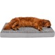 Furhaven XXL Orthopedic Dog Bed Ultra Plush Faux Fur & Suede Mattress w/ Removable Washable Cover - Grey, Jumbo Plus (XX-Large)