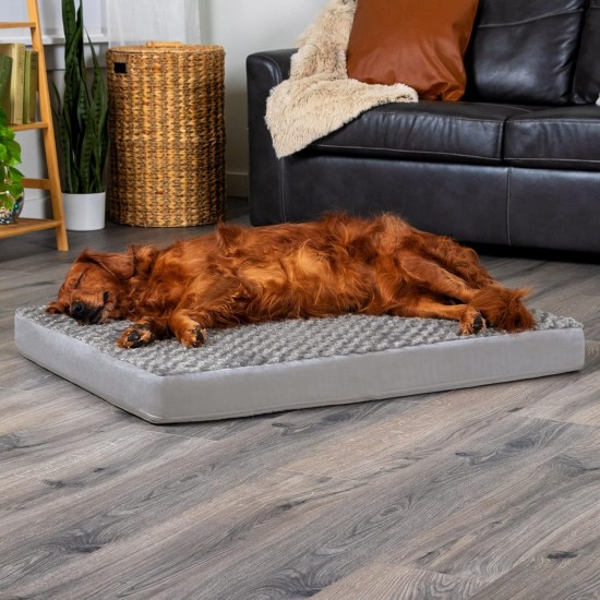 Furhaven XXL Orthopedic Dog Bed Ultra Plush Faux Fur & Suede Mattress w/ Removable Washable Cover - Grey, Jumbo Plus (XX-Large) Furhaven XXL Orthopedic Dog Bed Ultra Plush Faux Fur & Suede Mattress w/ Removable Washable Cover - Grey, Jumbo Plus (XX-Large)