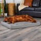 Furhaven XXL Orthopedic Dog Bed Ultra Plush Faux Fur & Suede Mattress w/ Removable Washable Cover - Grey, Jumbo Plus (XX-Large)