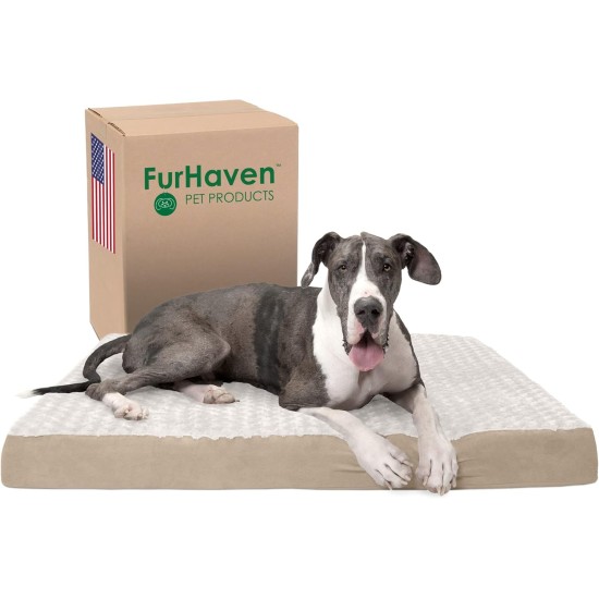 Furhaven XXL Orthopedic Dog Bed Ultra Plush Faux Fur & Suede Mattress w/ Removable Washable Cover - Grey, Jumbo Plus (XX-Large) Furhaven XXL Orthopedic Dog Bed Ultra Plush Faux Fur & Suede Mattress w/ Removable Washable Cover - Grey, Jumbo Plus (XX-Large)