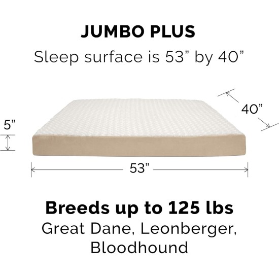 Furhaven XXL Orthopedic Dog Bed Ultra Plush Faux Fur & Suede Mattress w/ Removable Washable Cover - Grey, Jumbo Plus (XX-Large) Furhaven XXL Orthopedic Dog Bed Ultra Plush Faux Fur & Suede Mattress w/ Removable Washable Cover - Grey, Jumbo Plus (XX-Large)