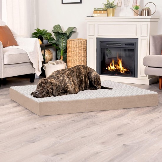 Furhaven XXL Orthopedic Dog Bed Ultra Plush Faux Fur & Suede Mattress w/ Removable Washable Cover - Grey, Jumbo Plus (XX-Large) Furhaven XXL Orthopedic Dog Bed Ultra Plush Faux Fur & Suede Mattress w/ Removable Washable Cover - Grey, Jumbo Plus (XX-Large)