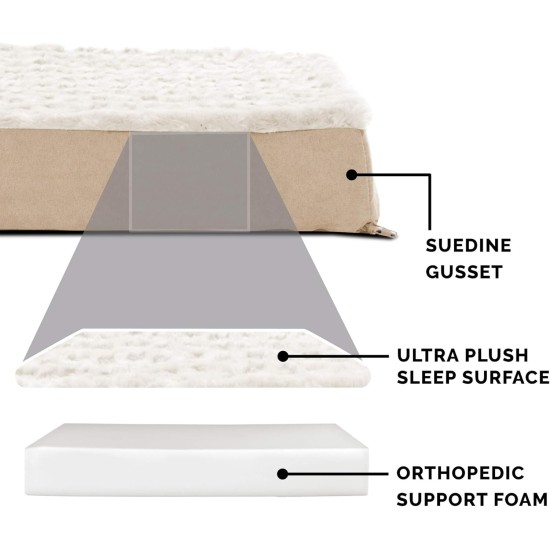 Furhaven XXL Orthopedic Dog Bed Ultra Plush Faux Fur & Suede Mattress w/ Removable Washable Cover - Grey, Jumbo Plus (XX-Large) Furhaven XXL Orthopedic Dog Bed Ultra Plush Faux Fur & Suede Mattress w/ Removable Washable Cover - Grey, Jumbo Plus (XX-Large)