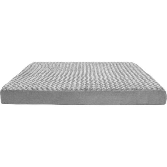 Furhaven XXL Orthopedic Dog Bed Ultra Plush Faux Fur & Suede Mattress w/ Removable Washable Cover - Grey, Jumbo Plus (XX-Large)