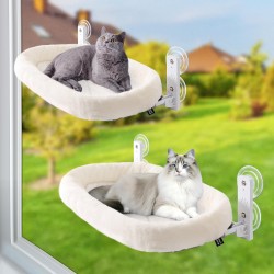 GUUSII HOME 2 x Cat Window Lounger Hammock Cat Bed Window Lounger Foldable Cat Hammock Window Sill Cat Window Hammock Cat Lounger Cat Hammock Cat Hammock 53 x 30 cm Holds 18 kg (White) GUUSII HOME 2 x Cat Window Lounger Hammock Cat Bed Window Lounger Foldable Cat Hammock Window Sill Cat Window Hammock Cat Lounger Cat Hammock Cat Hammock 53 x 30 cm Holds 18 kg (White)