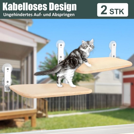 GUUSII HOME 2 x Cat Window Lounger, Hammock, Window Sill, Cat Lounger, Foldable Window Seats, Wireless Cat Hanging Bed with Strong Suction Cups, 52 x 30 cm, Holds 25 kg (Grey, M) GUUSII HOME 2 x Cat Window Lounger, Hammock, Window Sill, Cat Lounger, Foldable Window Seats, Wireless Cat Hanging Bed with Strong Suction Cups, 52 x 30 cm, Holds 25 kg (Grey, M)