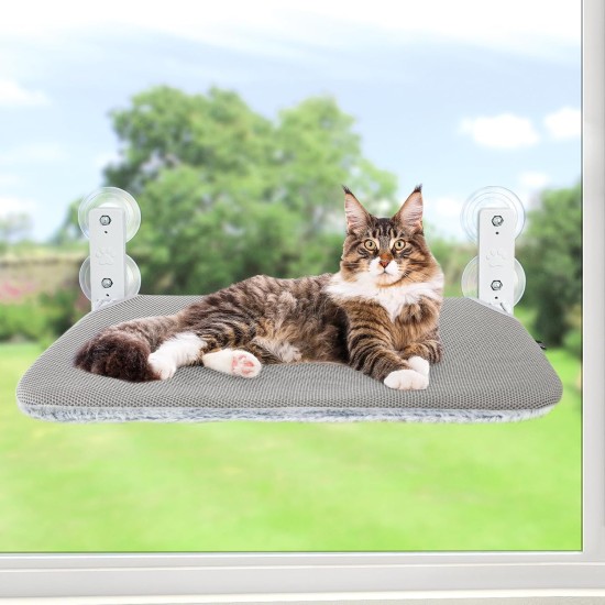 GUUSII HOME Cat Hammock Window Lounger Window Cat Bed Cat Hammock Foldable Window Seats Window Hammock Cat Lounger Cat Hammock Holds up to 25 kg (Grey, S) GUUSII HOME Cat Hammock Window Lounger Window Cat Bed Cat Hammock Foldable Window Seats Window Hammock Cat Lounger Cat Hammock Holds up to 25 kg (Grey, S)