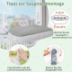 GUUSII HOME Cat Window Lounger, Foldable Cat Bed, Window Hammock, Window Sill, Window Seat, Cat Bed with 4 Suction Cups, Easy to Assemble (White)