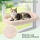 GUUSII HOME Cat Window Lounger, Foldable Cat Bed, Window Hammock, Window Sill, Window Seat, Cat Bed with 4 Suction Cups, Easy to Assemble (White)