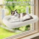 GUUSII HOME Cat Window Lounger, Foldable Cat Bed, Window Hammock, Window Sill, Window Seat, Cat Bed with 4 Suction Cups, Easy to Assemble (White)