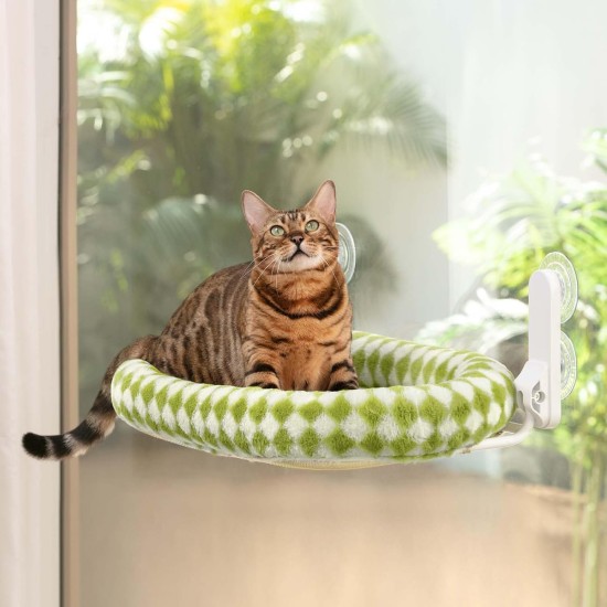 GUUSII HOME Cat Window Lounger, Foldable Cat Bed, Window Sill, Cat Hammock with Reversible Cover & Suction Cups, Window Sill Cushion, Window Lounger up to 18 kg, Window Pane (White, M) GUUSII HOME Cat Window Lounger, Foldable Cat Bed, Window Sill, Cat Hammock with Reversible Cover & Suction Cups, Window Sill Cushion, Window Lounger up to 18 kg, Window Pane (White, M)