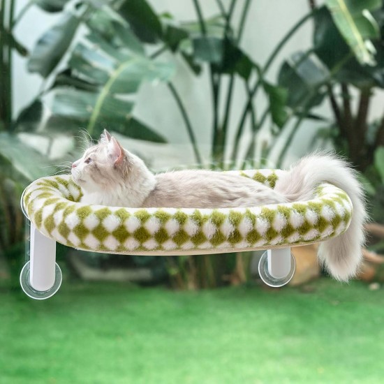 GUUSII HOME Cat Window Lounger, Foldable Cat Bed, Window Sill, Hammock, 4 Suction Cups, Window Sill Cushion, Machine Washable, Soft Plush, 54 x 30 cm (White, M) GUUSII HOME Cat Window Lounger, Foldable Cat Bed, Window Sill, Hammock, 4 Suction Cups, Window Sill Cushion, Machine Washable, Soft Plush, 54 x 30 cm (White, M)