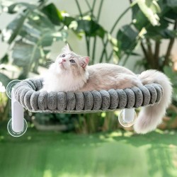 GUUSII HOME Cat Window Lounger, Foldable Cat Bed, Window Sill, Hammock, 4 Suction Cups, Window Sill Cushion, Machine Washable, Soft Plush, 54 x 30 cm (Grey, M) GUUSII HOME Cat Window Lounger, Foldable Cat Bed, Window Sill, Hammock, 4 Suction Cups, Window Sill Cushion, Machine Washable, Soft Plush, 54 x 30 cm (Grey, M)