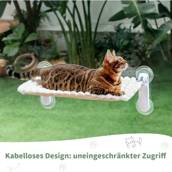 GUUSII HOME Cat Window Lounger, Foldable Cat Bed, Window Suction Cups, Window Sill Cushion for 2 Cats, Hammock, Window Pane, Easy to Assemble, Machine Washable, 54 x 30 cm (Grey, M) GUUSII HOME Cat Window Lounger, Foldable Cat Bed, Window Suction Cups, Window Sill Cushion for 2 Cats, Hammock, Window Pane, Easy to Assemble, Machine Washable, 54 x 30 cm (Grey, M)
