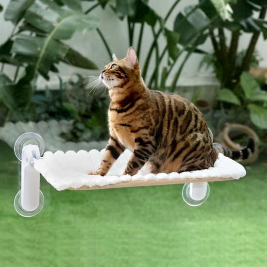 GUUSII HOME Cat Window Lounger, Foldable Cat Bed, Window Suction Cups, Window Sill Cushion for 2 Cats, Hammock, Window Pane, Easy to Assemble, Machine Washable, 54 x 30 cm (Grey, M) GUUSII HOME Cat Window Lounger, Foldable Cat Bed, Window Suction Cups, Window Sill Cushion for 2 Cats, Hammock, Window Pane, Easy to Assemble, Machine Washable, 54 x 30 cm (Grey, M)