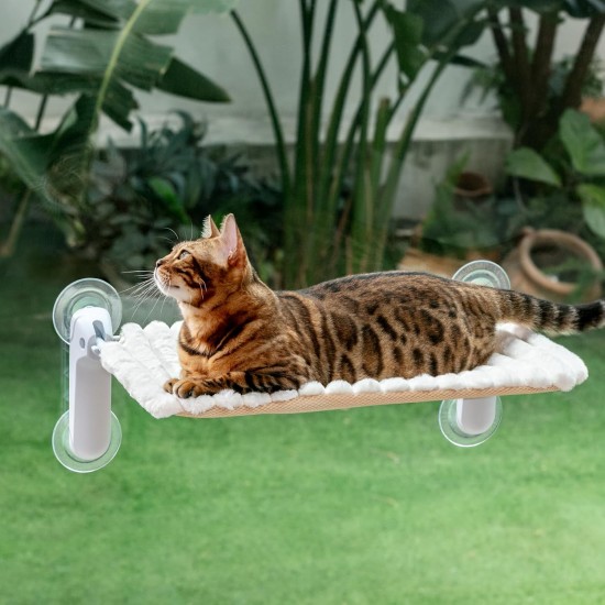 GUUSII HOME Cat Window Lounger, Foldable Cat Bed, Window Suction Cups, Window Sill Cushion for 2 Cats, Hammock, Window Pane, Easy to Assemble, Machine Washable, 54 x 30 cm (Grey, M) GUUSII HOME Cat Window Lounger, Foldable Cat Bed, Window Suction Cups, Window Sill Cushion for 2 Cats, Hammock, Window Pane, Easy to Assemble, Machine Washable, 54 x 30 cm (Grey, M)