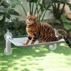 GUUSII HOME Cat Window Lounger, Foldable Window Sill, Window Sill Cushion, Cat Bed, Window Large Cat with Suction Cups, Hammock, Window Lounger, Window Pane, 54 x 30 cm (Grey, M) GUUSII HOME Cat Window Lounger, Foldable Window Sill, Window Sill Cushion, Cat Bed, Window Large Cat with Suction Cups, Hammock, Window Lounger, Window Pane, 54 x 30 cm (Grey, M)