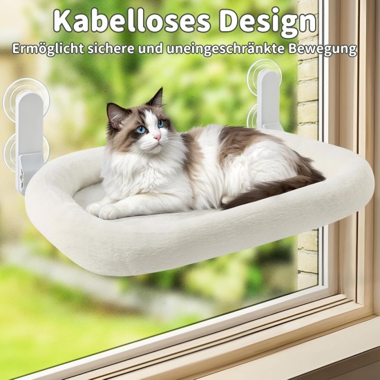 GUUSII HOME Hammock Cat Window Lounger Foldable Cat Bed Window Hammock Window Sill Cat Lounger Window Seat Sleeping Place Cats with 4 Suction Cups Easy to Assemble (Champagne) GUUSII HOME Hammock Cat Window Lounger Foldable Cat Bed Window Hammock Window Sill Cat Lounger Window Seat Sleeping Place Cats with 4 Suction Cups Easy to Assemble (Champagne)