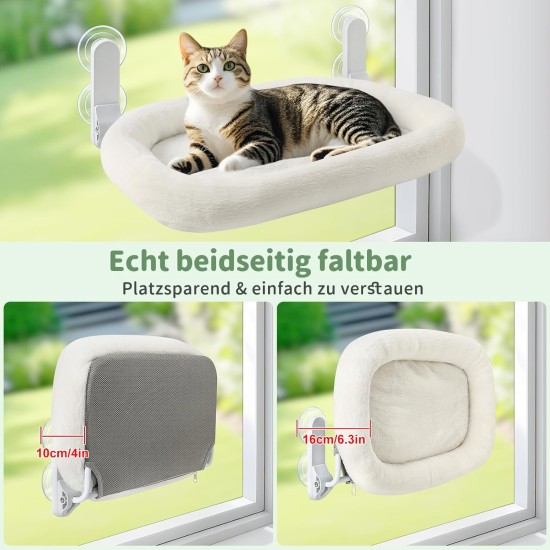 GUUSII HOME Hammock Cat Window Lounger Foldable Cat Bed Window Hammock Window Sill Cat Lounger Window Seat Sleeping Place Cats with 4 Suction Cups Easy to Assemble (Champagne) GUUSII HOME Hammock Cat Window Lounger Foldable Cat Bed Window Hammock Window Sill Cat Lounger Window Seat Sleeping Place Cats with 4 Suction Cups Easy to Assemble (Champagne)